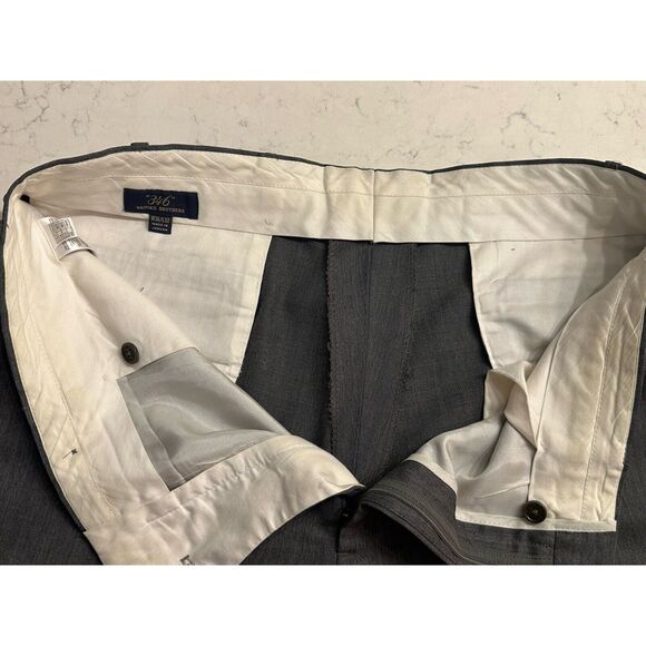 Brooks Brothers 346 Dress Pants Mens TAG-36x32 SEE DESC! Flat Gray Wool QK SHIP - Picture 5 of 11